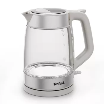 Tefal Glaskocher KI605B30 elektrischer Wasserkocher 1,7 L 2200 W Grau, Silber, Transparent