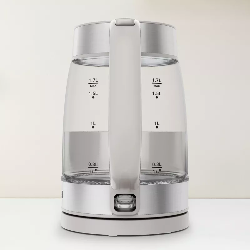 Tefal Glaskocher KI605B30 elektrischer Wasserkocher 1,7 L 2200 W Grau, Silber, Transparent