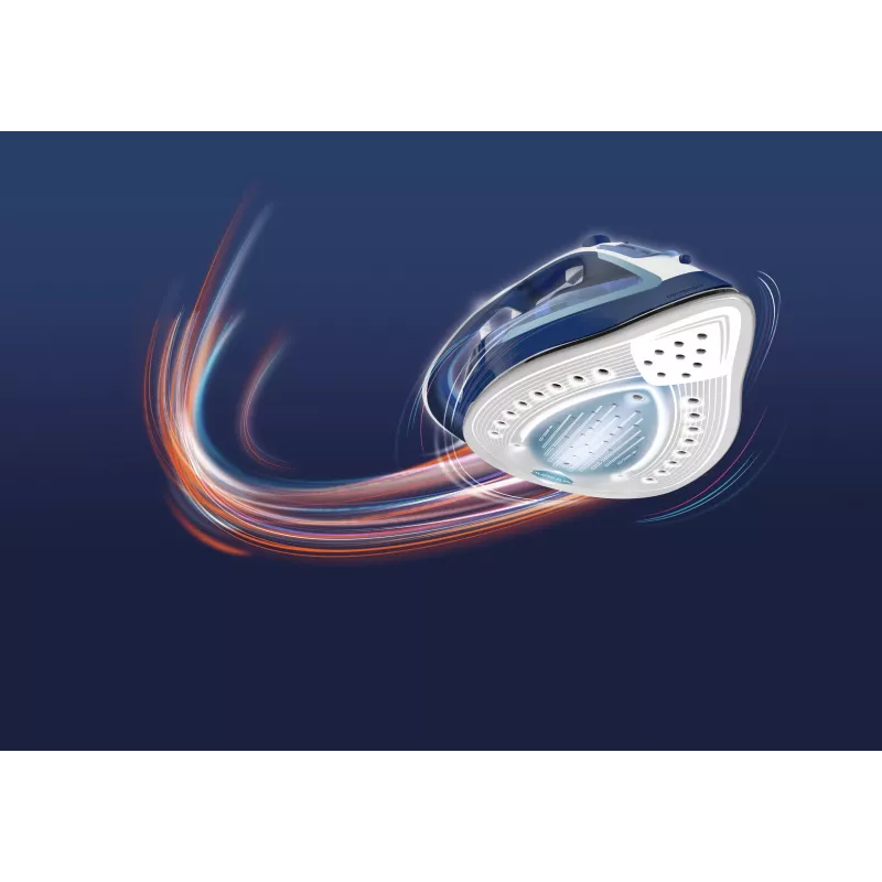 Tefal EasyGliss Plus FV5735 Bügeleisen Trocken- & Dampfbügeleisen Durilium-Bügelsohle 2500 W Blau, Weiß