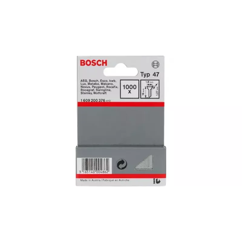 Bradnagel Bosch 1609200376 Typ 47 Länge 16 mm Menge 1000 Stück