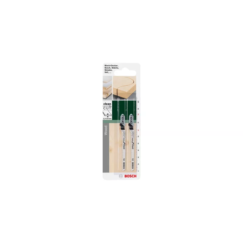 Bosch 2 609 256 723 Stich-/Säbelsägen-/Pendelhubstichsägenblatt Stichsägeblatt Hochkohlenstoffstahl (HCS) 2 Stk.