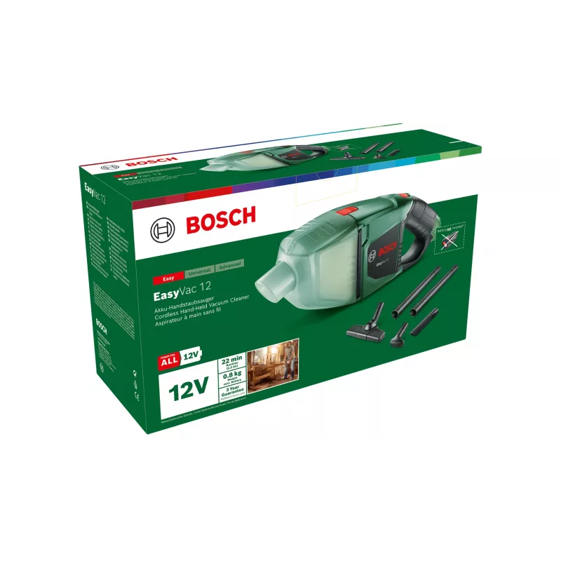 Bosch EasyVac 12 2-in-1-Akkusauger Trocken Beutellos Grün