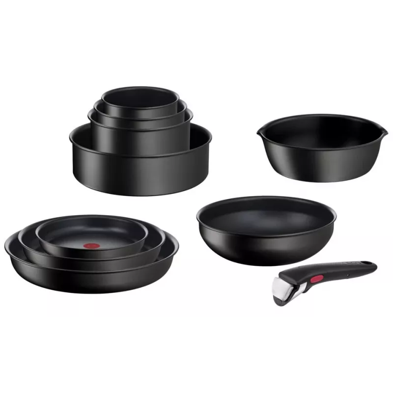Kochtopf-Set Tefal Ingenio L76391 – Aluminium-Mixset, 4-teilig (Töpfe Ø16/18/20 cm) schwarz