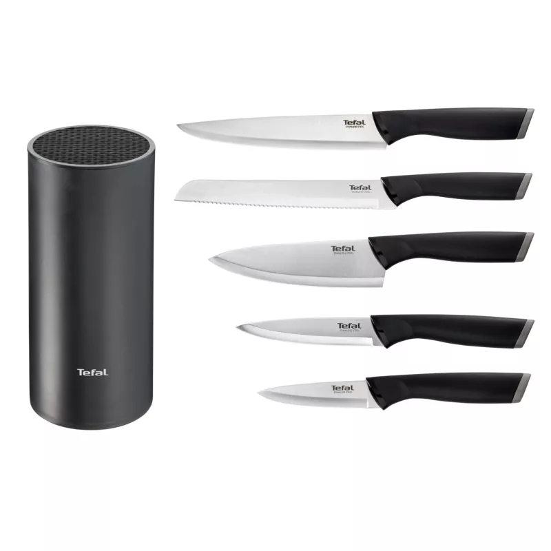 Küchenmesserset Tefal K2216S74 — Edelstahlklingen, 20 cm Klingenlänge, 5-teiliges Set