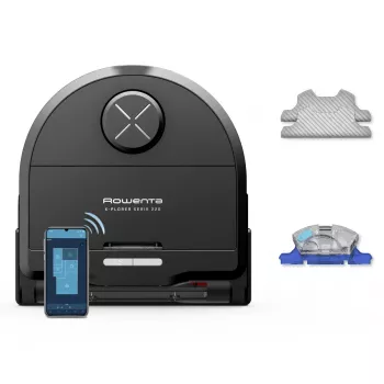 Roboterstaubsauger Rowenta X‑Plorer RR9465WH — beutellos, D-Form, 0,35 l Staubbehälter, 120 min Laufzeit, Li‑Ion, 97×325×335 mm, schwarz