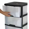 Aufbewahrungs-Schubladeneinheit Curver 0806770146 – 5 Schubladen, je 20 L, schwarz/durchscheinend, 37×39×100 cm