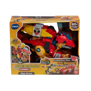 Spielfigur VTech Switch & Go Combo Mega Dragon — verwandelbares Fahrzeug-Drachen-Spielset