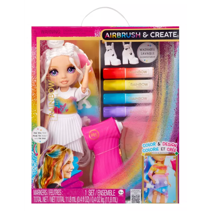 Rainbow High Air Brush & Create Modepuppen – Lila Augen, Modepuppe, Weiblich, 4 Jahre, Junge/Mädchen, Mehrfarbig