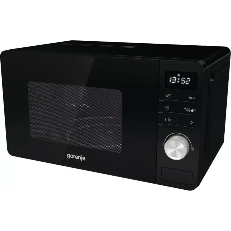 Gorenje Mikrowelle MO20A3B, Arbeitsplatte, Solo-Mikrowelle, 20 l, 800 W, integriertes Display, LED