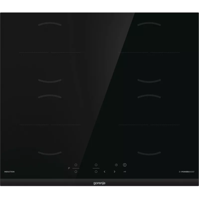 Gorenje Induktionskochfeld GI6401BCE RAL9017, Schwarz, Einbau, 59,5 cm, Zonen-Induktionskochfeld, Glaskeramik, 4 Zone(n)