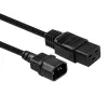 Lindy 1m C14 auf C19 Netzverlängerungskabel, Schwarz, 3 m, IEC C14, IEC C19, 250 V