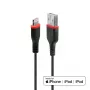 Lindy 1m Verstärktes USB Typ-A auf Lightning Kabel, 1 m, Lightning, USB A, Stecker, Stecker, Schwarz