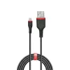 Lindy 1m Verstärktes USB Typ-A auf Lightning Kabel, 1 m, Lightning, USB A, Stecker, Stecker, Schwarz