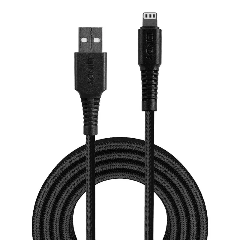 Lindy 2m verstärktes USB Typ A auf Lightning Lade- und Synchronisationskabel
