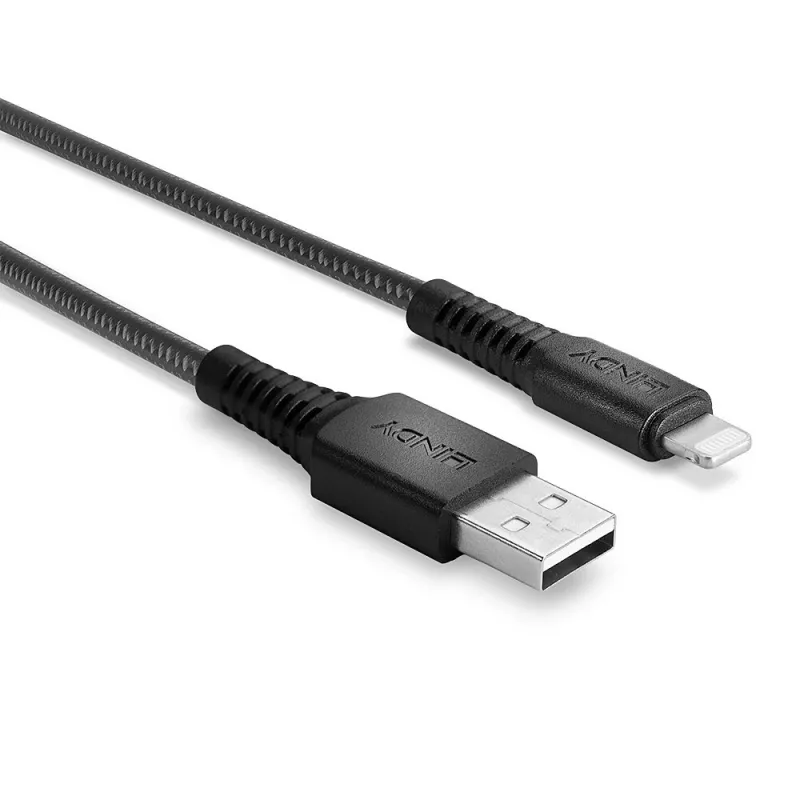 Lindy 3m verstärktes USB Typ A auf Lightning Lade- und Sync-Kabel