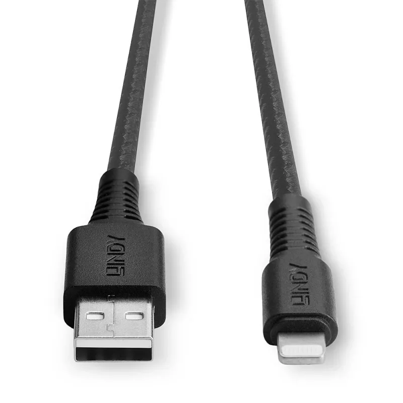 Lindy 3m verstärktes USB Typ A auf Lightning Lade- und Sync-Kabel