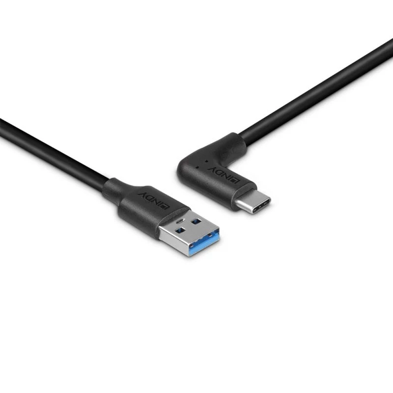 Lindy 1,5 m USB 3.2 Typ-A-auf-C-Kabel, 90° abgewinkelt, 10 Gbit/s
