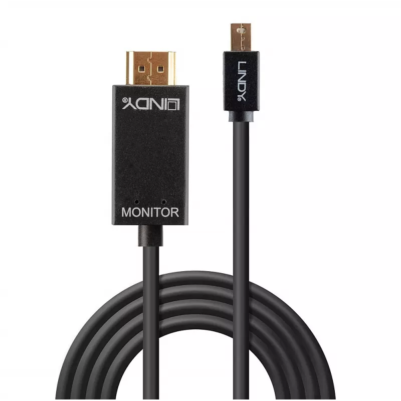 Lindy Kabel Mini DisplayPort/HDMI 4K30 (DP: passiv) 5m, 5 m, Mini DisplayPort, HDMI Typ A (Standard), Stecker, Stecker, 3840 x 2160 Pixel