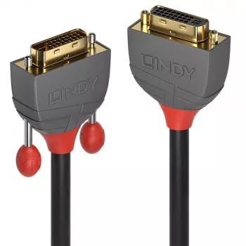 Lindy 2m DVI-D Dual Link Verlängerungskabel, Anthra Line, 2 m, DVI-D, DVI-I, Stecker, Buchse, Schwarz