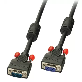 Lindy 3m Premium SVGA Monitor-Verlängerungskabel, Schwarz, 3 m, VGA (D-Sub), VGA (D-Sub), Stecker, Buchse, Schwarz