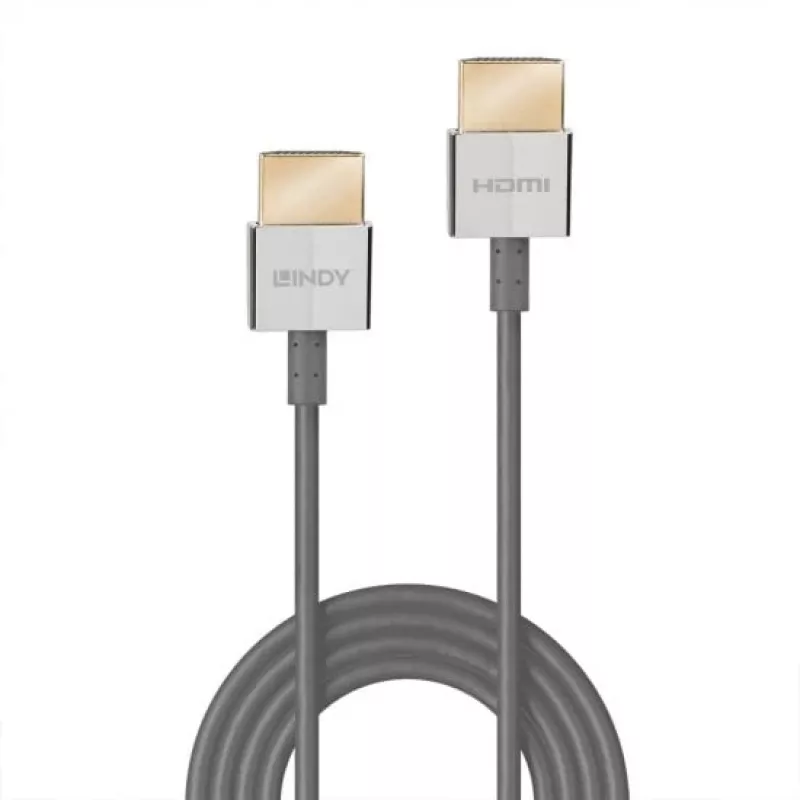 Lindy Ultra High Speed HDMI schlank-Kabel, 0,5 m, 0,5 m, HDMI Typ A (Standard), HDMI Typ A (Standard), 48 Gbit/s, Weiß