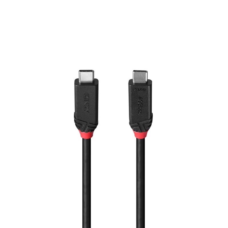 Lindy 2m USB4 240W Typ-C-Kabel, Schwarz Line, 2 m, USB C, USB C, USB4 Gen 3x2, 40 Gbit/s, Schwarz