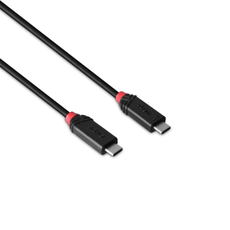 Lindy 2m USB4 240W Typ-C-Kabel, Schwarz Line, 2 m, USB C, USB C, USB4 Gen 3x2, 40 Gbit/s, Schwarz