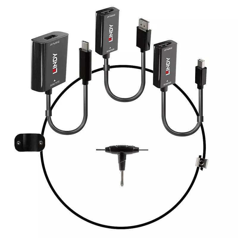 Lindy USB-Typ-C-, mDP- und DisplayPort-zu-HDMI-18G-Konverter-Halterung