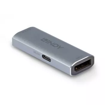 Lindy DisplayPort 1.4 Repeater, 7680 x 4320 Pixel, AV-Repeater, 40 m, Kabelgebunden, Silber