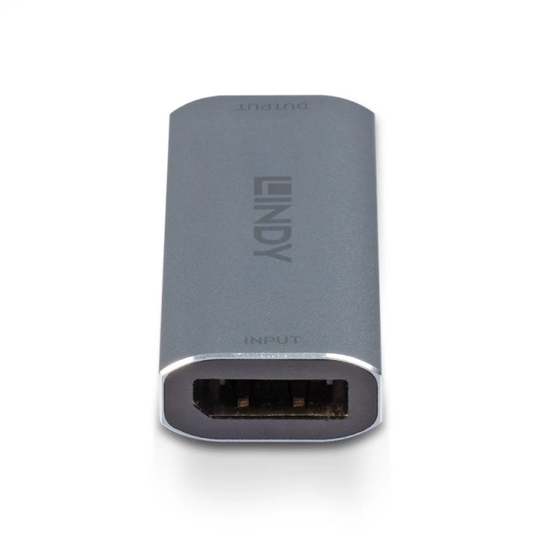 Lindy DisplayPort 1.4 Repeater, 7680 x 4320 Pixel, AV-Repeater, 40 m, Kabelgebunden, Silber