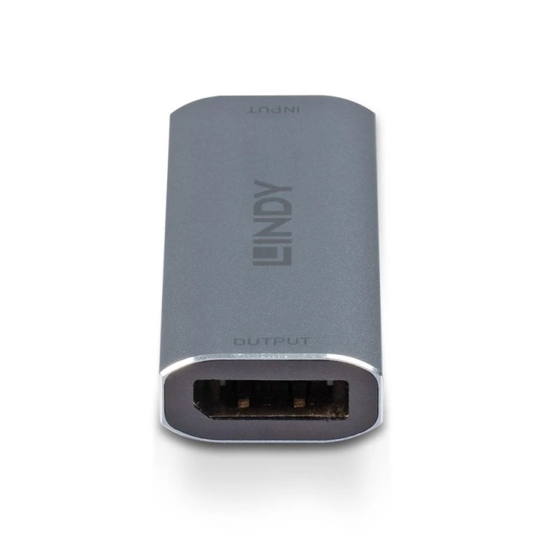 Lindy DisplayPort 1.4 Repeater, 7680 x 4320 Pixel, AV-Repeater, 40 m, Kabelgebunden, Silber