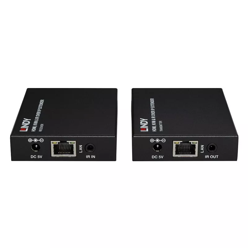 Lindy HDMI, KVM & IR over IP Extender, Sender & Empfänger, Kabelgebunden, 150 m, Cat5e, Cat6, Schwarz, Metall