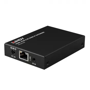 Lindy HDMI, KVM & IR over IP Extender, Receiver, Transmitter & Receiver, Kabelgebunden, 150 m, Cat5e, Cat6, Schwarz, Metall