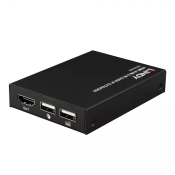 Lindy HDMI, KVM & IR over IP Extender, Receiver, Transmitter & Receiver, Kabelgebunden, 150 m, Cat5e, Cat6, Schwarz, Metall