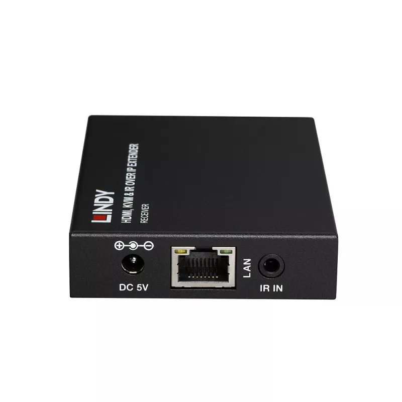 Lindy HDMI, KVM & IR over IP Extender, Receiver, Transmitter & Receiver, Kabelgebunden, 150 m, Cat5e, Cat6, Schwarz, Metall