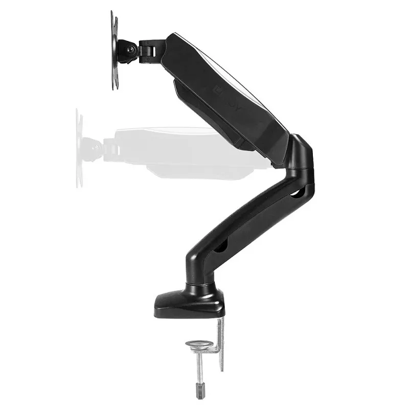 Lindy Single Display Gasdruckfeder-Tischhalterung, 6,5 kg, 43,2 cm (17 Zoll), 68,6 cm (27 Zoll), 75 x 75 mm, 100 x 100 mm, Schwarz
