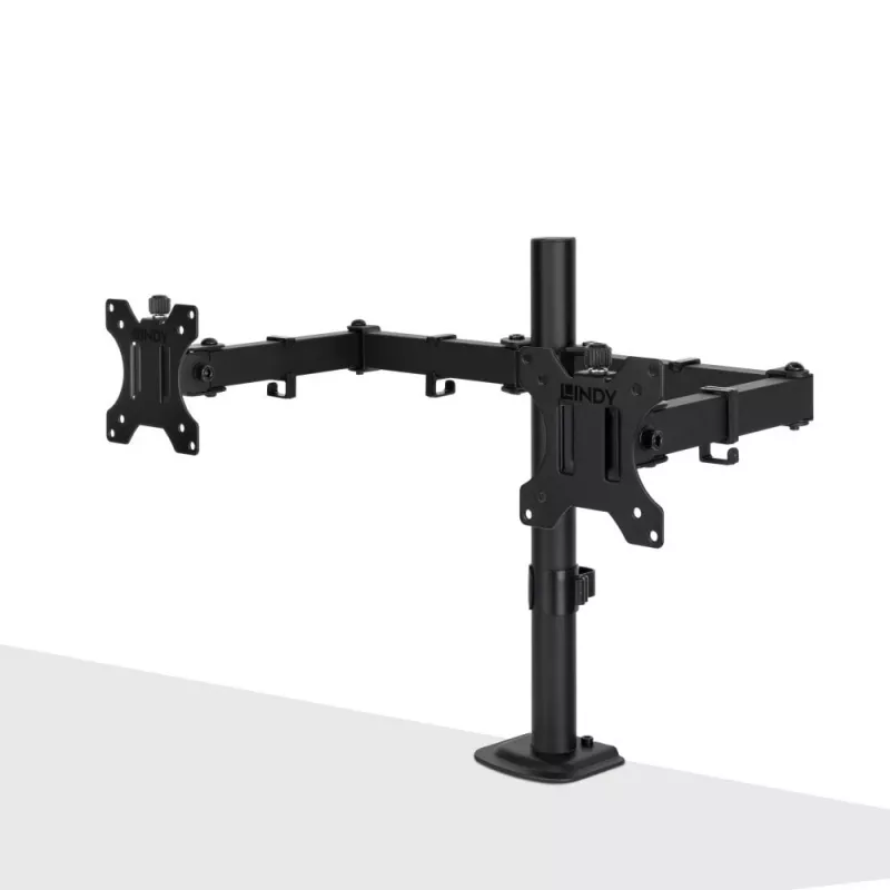 Lindy Dual verstellbarer Displayhalter, 8 kg, 33 cm (13 Zoll), 81,3 cm (32 Zoll), 75 x 75 mm, 100 x 100 mm, Schwarz