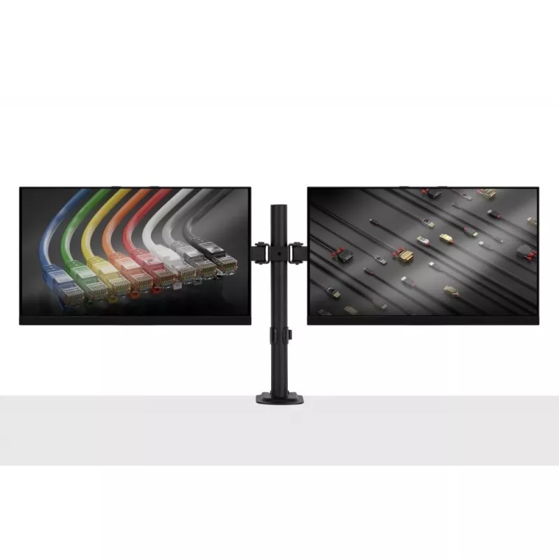 Lindy Dual verstellbarer Displayhalter, 8 kg, 33 cm (13 Zoll), 81,3 cm (32 Zoll), 75 x 75 mm, 100 x 100 mm, Schwarz