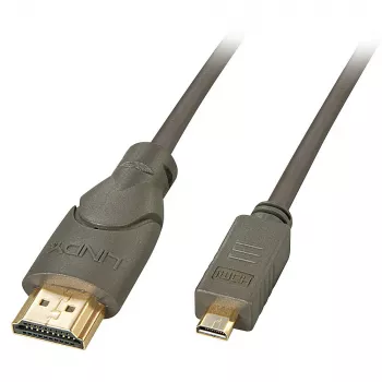 Lindy 0,5 m High Speed Micro HDMI auf HDMI Kabel, 0,5 m, HDMI Typ A (Standard), HDMI Typ D (Micro), 3D, 10,2 Gbit/s, Schwarz