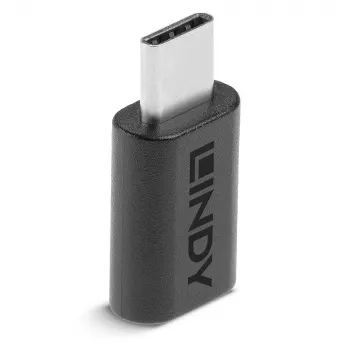 Lindy USB 3.2 Typ-C-auf-C-Adapter, USB 3.2 Typ-C, USB 3.2 Typ-C, Schwarz