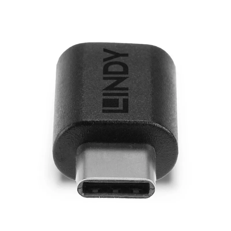 Lindy USB 3.2 Typ-C-auf-C-Adapter, USB 3.2 Typ-C, USB 3.2 Typ-C, Schwarz