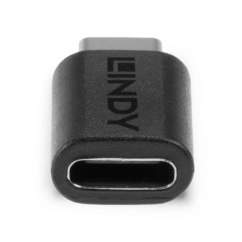 Lindy USB 3.2 Typ-C-auf-C-Adapter, USB 3.2 Typ-C, USB 3.2 Typ-C, Schwarz