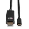Lindy 10m USB Type C to HDMI 4K60 Adapter Kabel with HDR, 10 m, USB Type-C, HDMI Type A (Standard), Male, Male, gerade