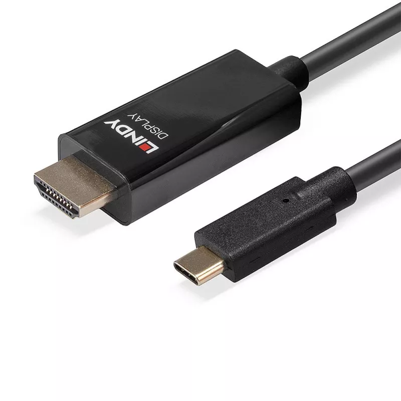 Lindy 10m USB Type C to HDMI 4K60 Adapter Kabel with HDR, 10 m, USB Type-C, HDMI Type A (Standard), Male, Male, gerade