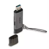 Lindy USB 3.2 Typ-C und A SD-/MicroSD-Kartenleser, MiniSD, SD, Schwarz, Grau, 5000 Mbit/s, USB 3.2 Gen 1 (3.1 Gen 1) Typ-A/Typ-C, 78,5 mm, 22,5 mm