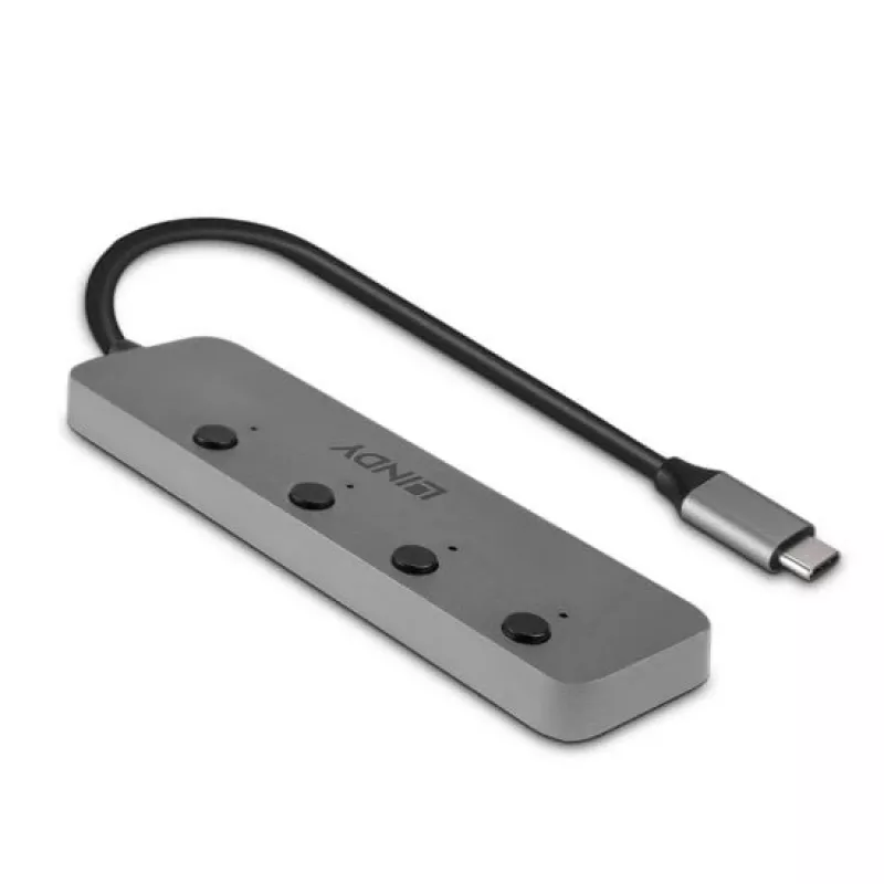 Lindy 4 Port USB 3.2 Typ C Hub mit Ein-/Ausschaltern