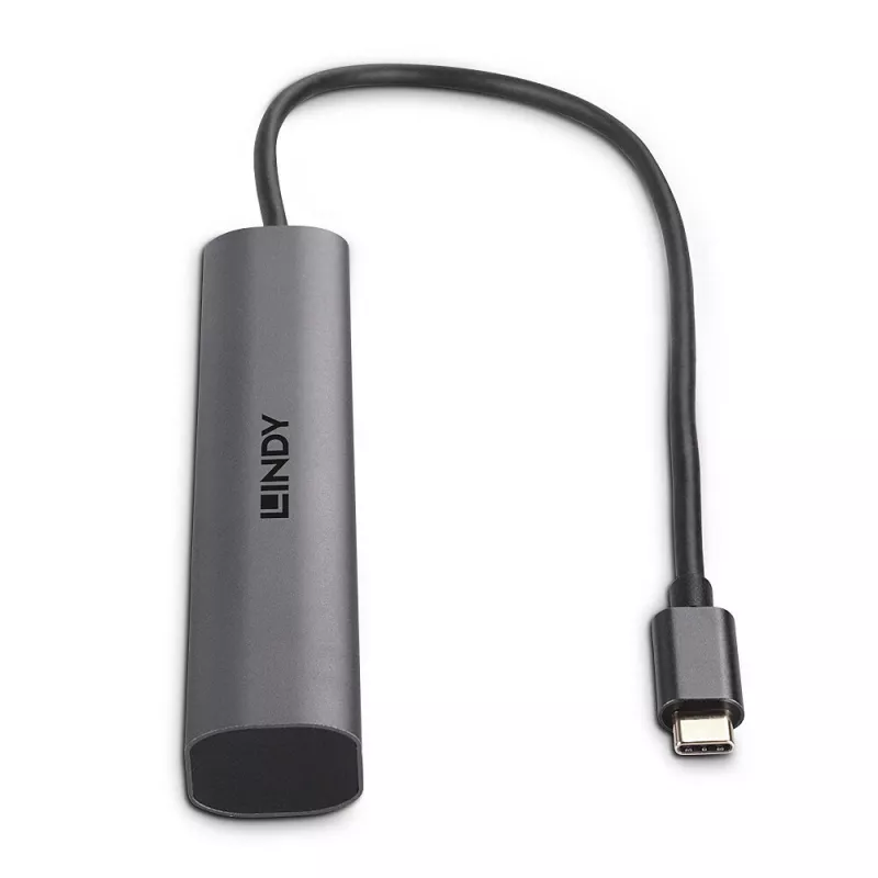 Lindy 43385 Schnittstellen-Hub USB Type-C 10000 Mbit/s Grau