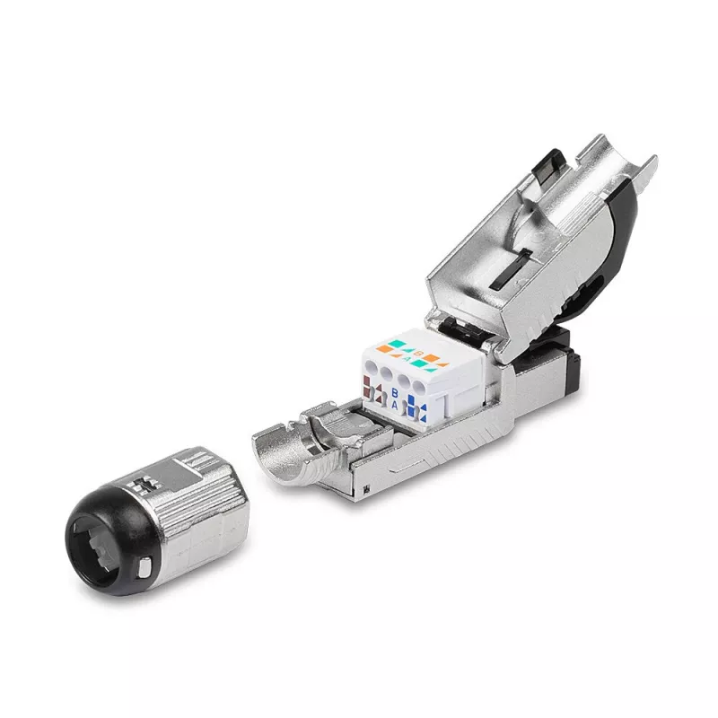 Lindy RJ-45 Cat.6/6A werkzeugloser Feldkonfektionierungsstecker, RJ45, Schwarz, Silber, Metall, CE, REACH, RoHS, UKCA, 240 g, 133 mm