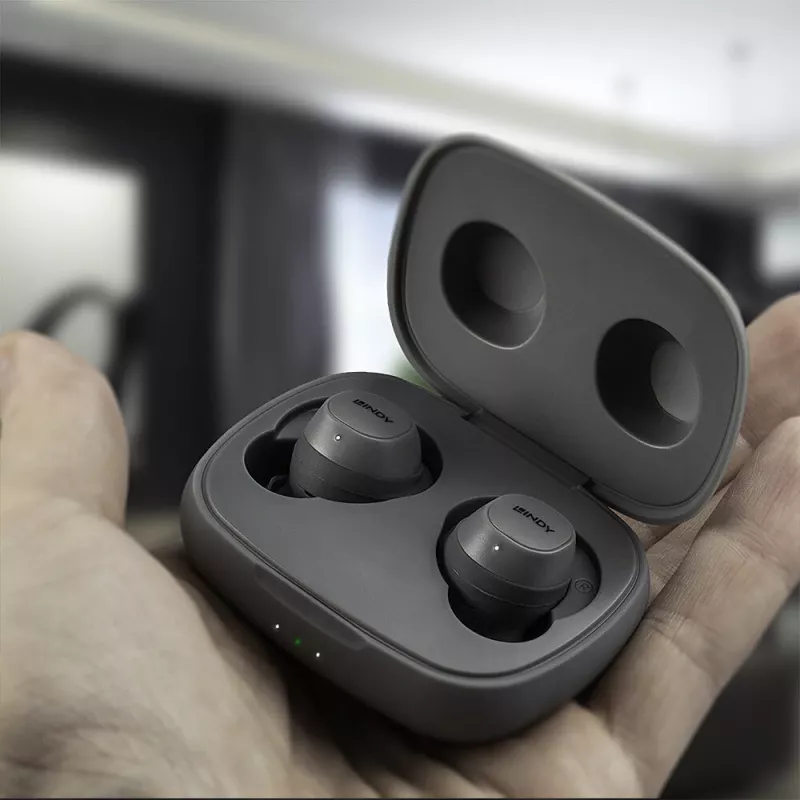 Lindy LE400W Headset Kabellos In-Ear Musik/Alltag USB Typ-C Bluetooth Grau