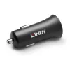 Lindy Single Port USB Type C PD Auto-Ladegerät, 27 W, Auto, Zigarettenanzünder, 12 V, 3 A, Schwarz